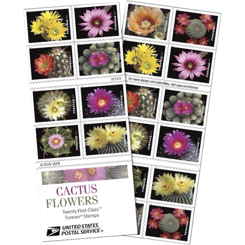 Cactus Flowers Book of 20 Forever First Class Postage Stamps Celebration Wedding